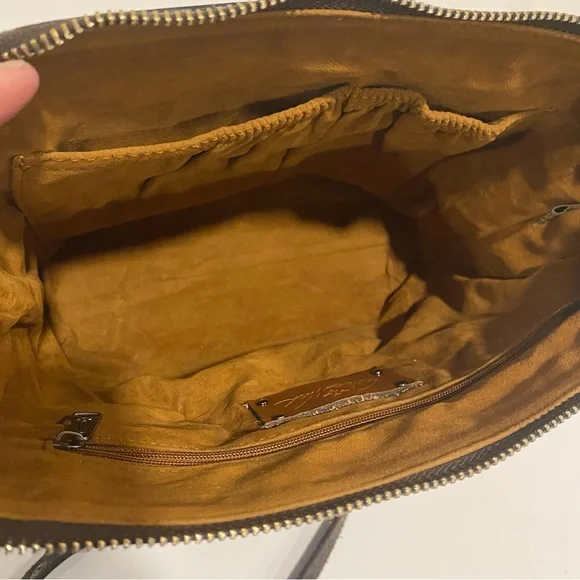 Patricia Nash Aveley Rustic Mums Leather Crossbody w/Dust Bag - EC - Picture 10 of 13